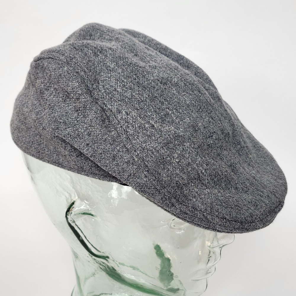 Stormy KromerIvy Cap Mens 7 3/8 Grey 100% Wool Flat Driving Hat USA Made